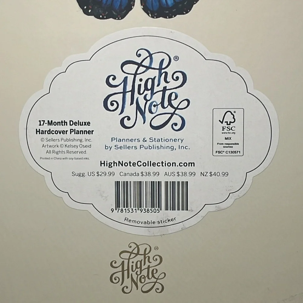High Notes 17 month Deluxe Hardcover Planner